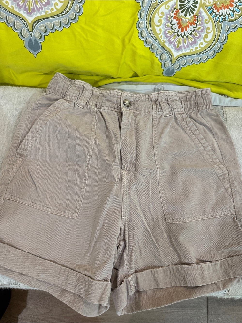 Primark Women's Elastic-Waist Shorts in Light Taupe